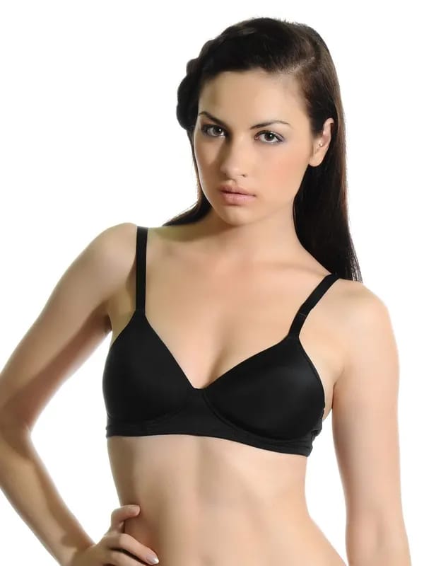 Hanes Women Black Concealing Petals Wirefree Moulded Bra