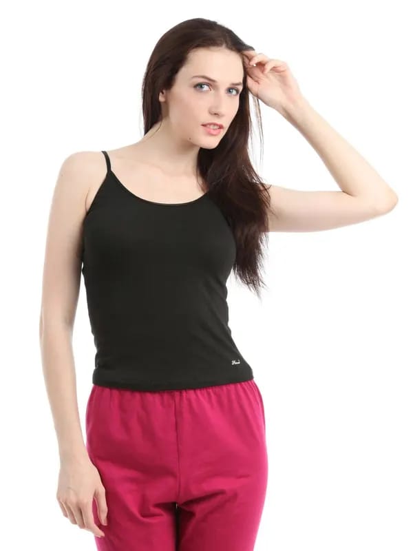 Hanes Women Black Cotton - Stretch Camisole