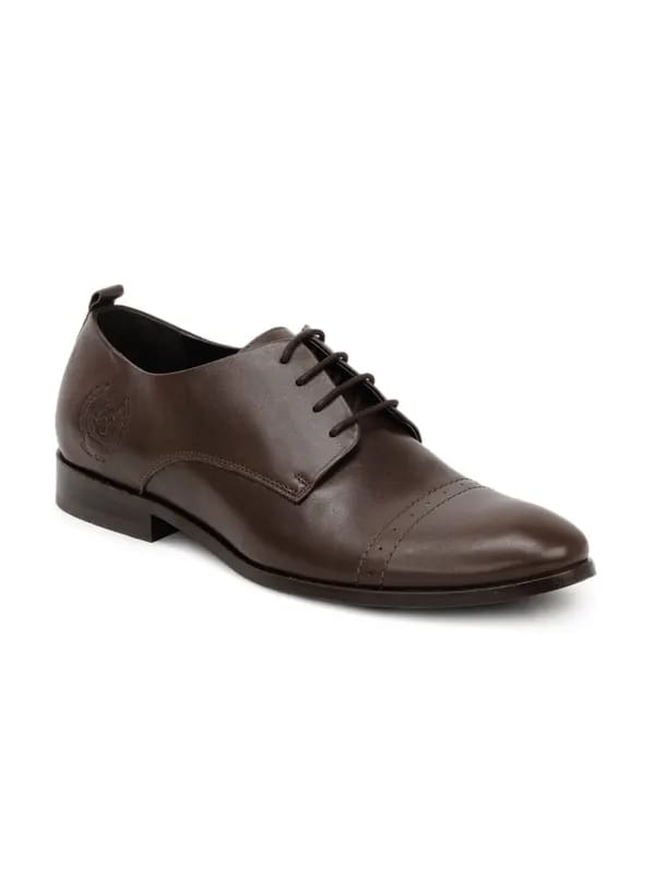 U.S. Polo Assn. Men Brown Derby Formal Shoes