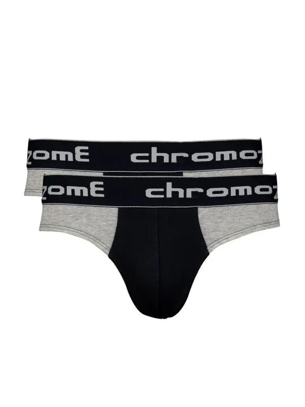 Chromozome Men Navy Blue & Grey Pack of 2 Briefs