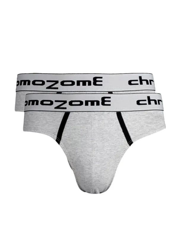 Chromozome Men Grey & Black Pack of 2 Briefs
