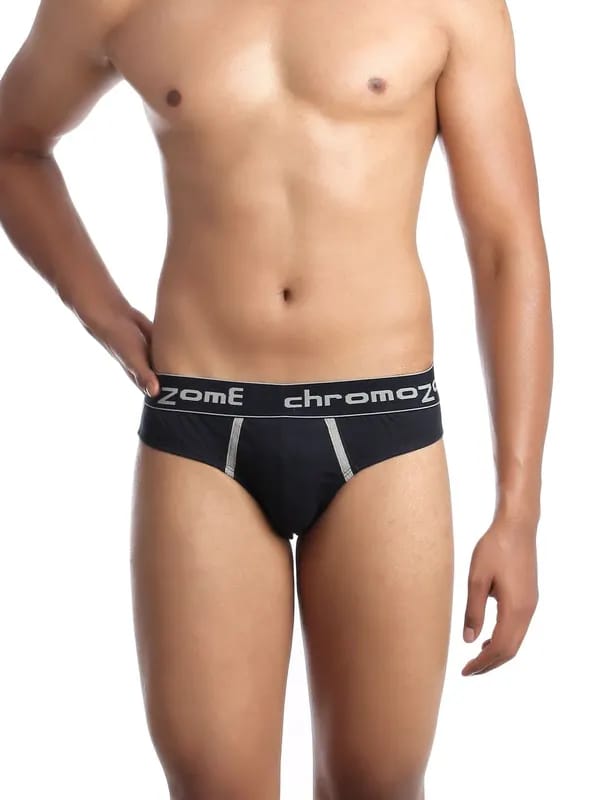 Chromozome Men Navy Blue & Grey Pack of 2 Briefs