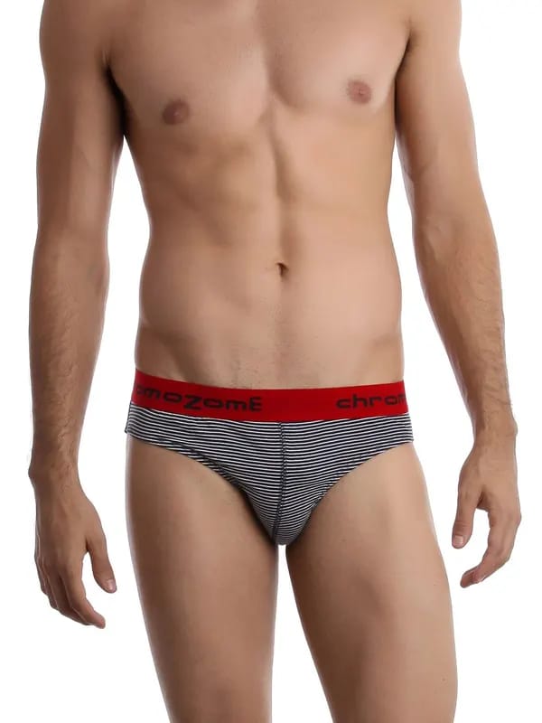 Chromozome Men Navy Blue Striped Brief