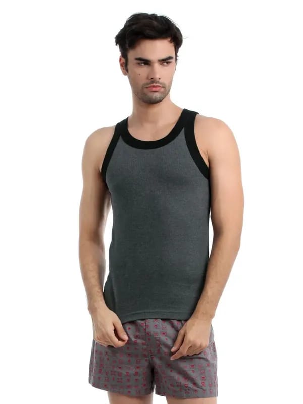 Chromozome Men Charcoal Melange Innerwear Vest