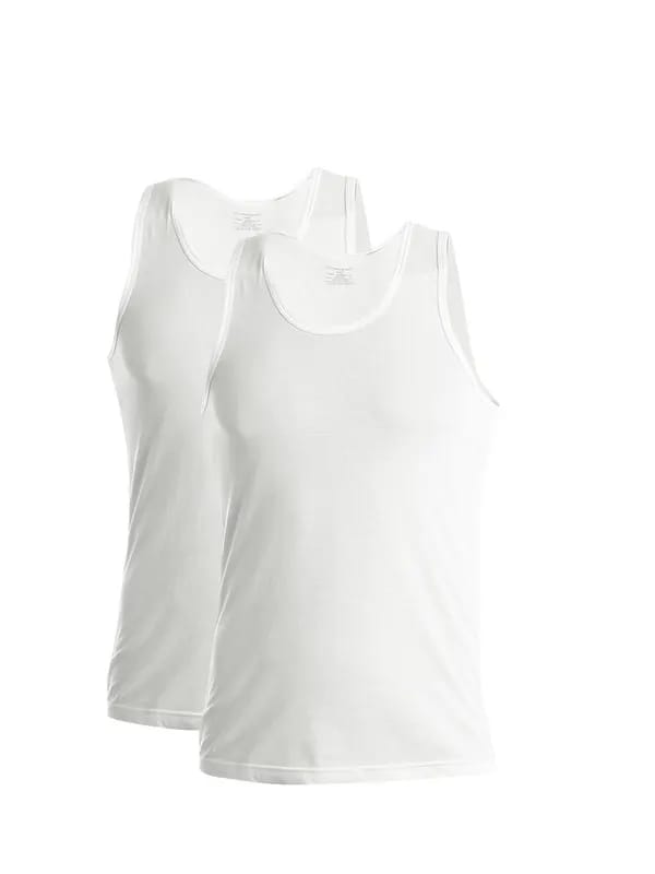 Chromozome Men White Innervests (Pack of 2)