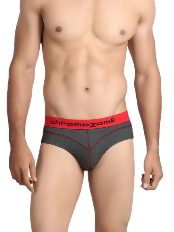 Chromozome Men Charcoal Melange Briefs