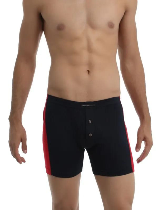Chromozome Men Navy Blue & Red Trunks