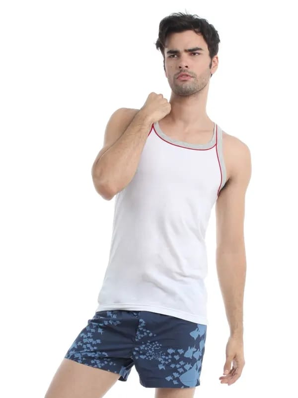 Chromozome Men White Innerwear Vest