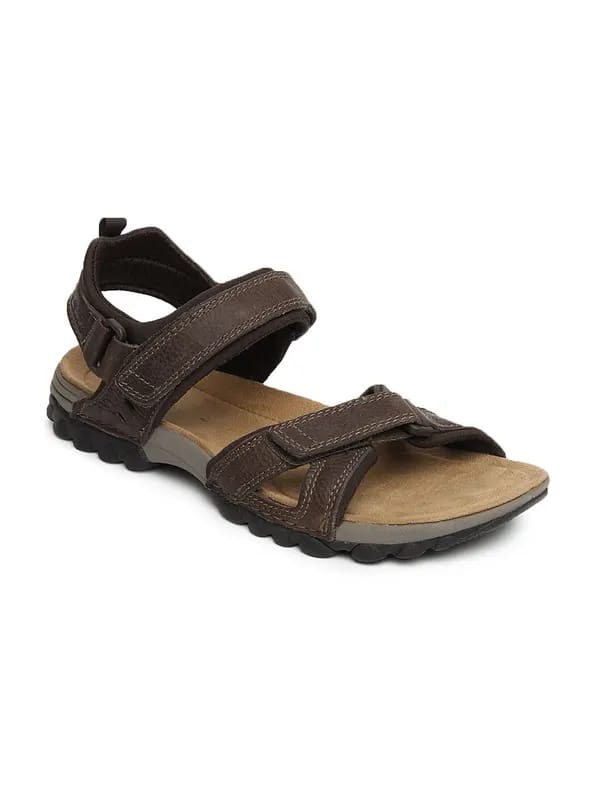 Clarks Men Brown Leather Sandals