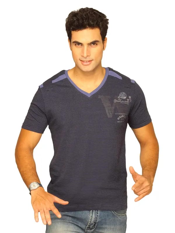 Wrangler Men's Champion Burnt Out Striper Black T-shirt