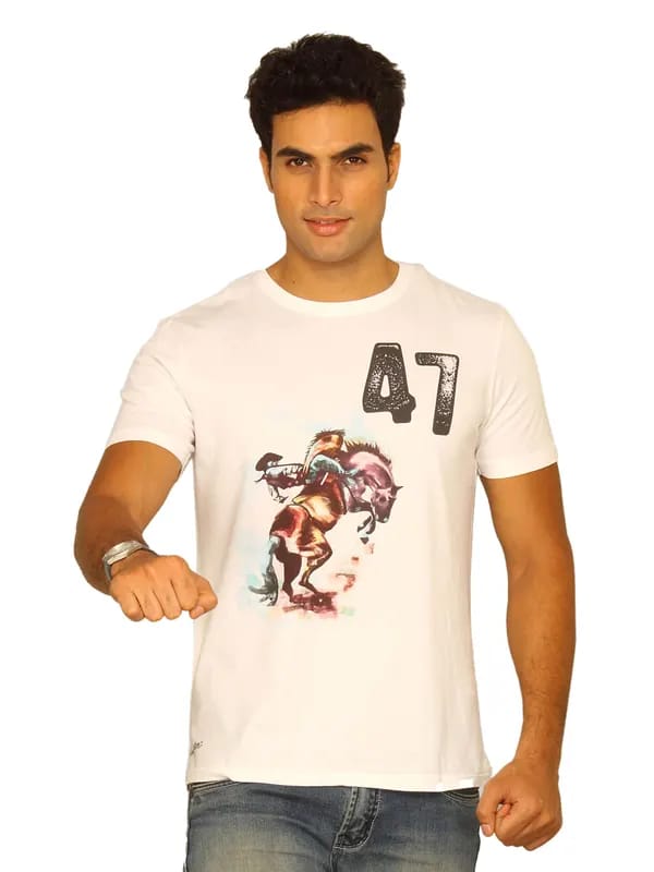 Wrangler Men's Cowboy Color White T-shirt