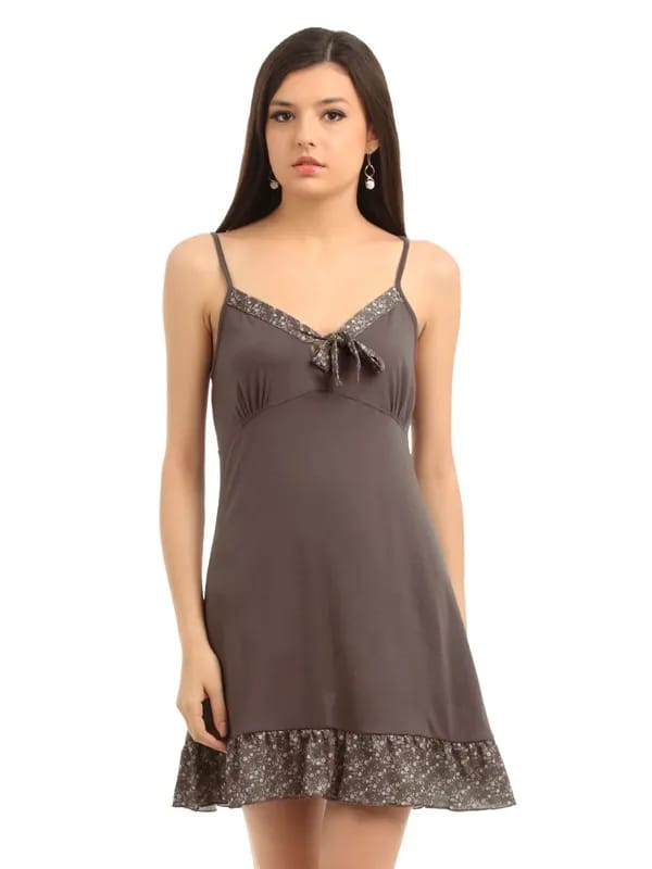 Enamor Women Brown Nightdress