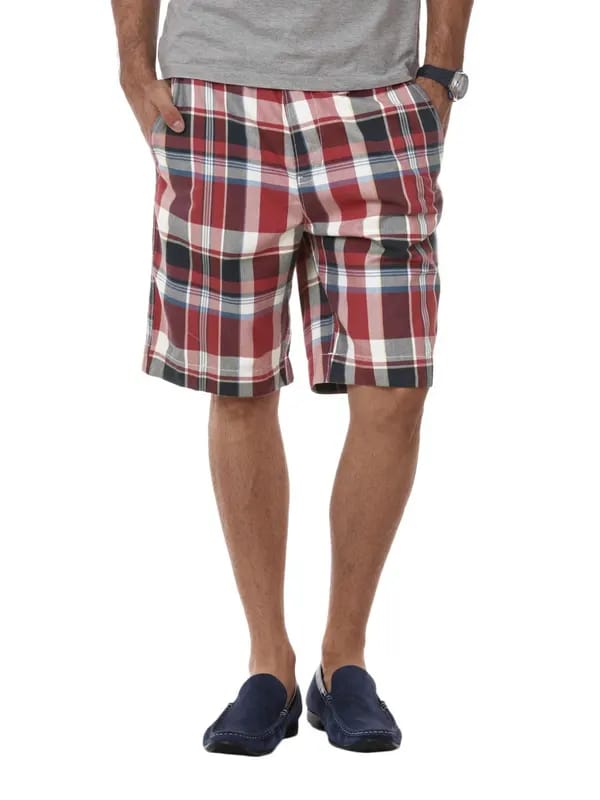 Myntra Men Red Check Shorts