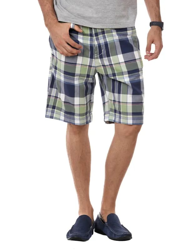 Myntra Men Green Check Shorts
