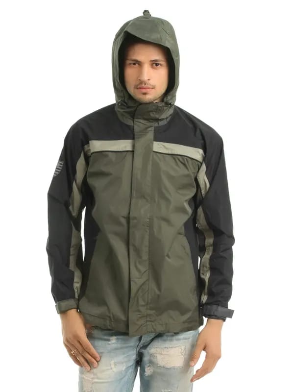 Just Natural Unisex Olive Rain Jacket