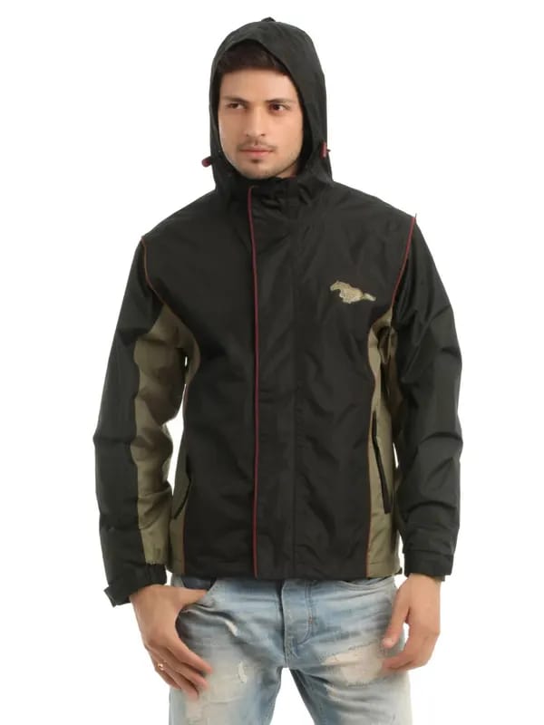 Just Natural Unisex Black Rain Jacket