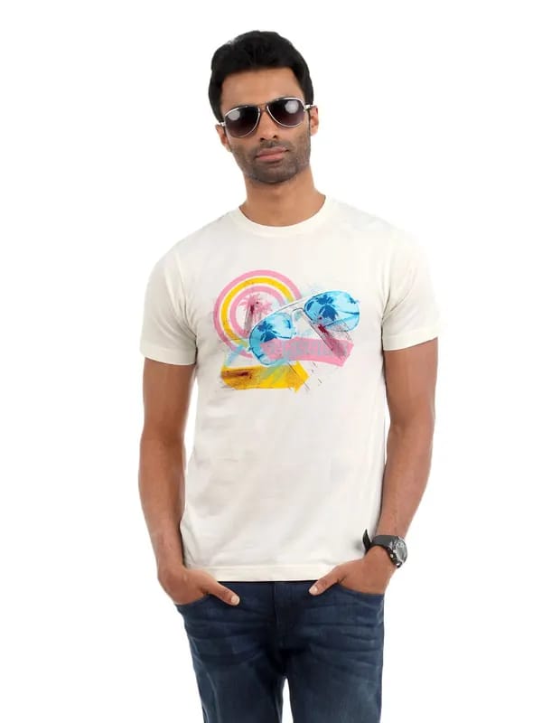 Myntra Men White Printed T-shirt