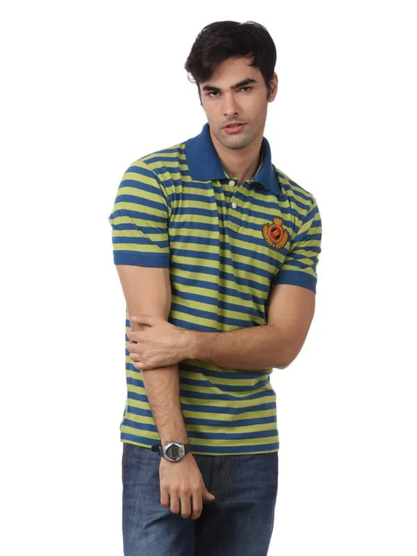 Myntra Men Blue & Green T-shirt