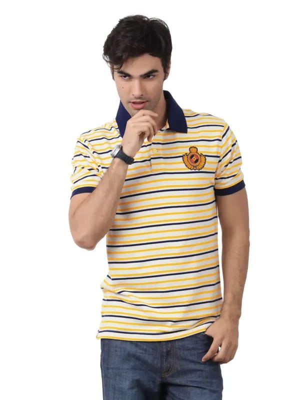 Myntra Men Yellow Striped T-shirt
