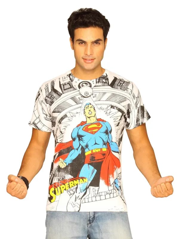 Superman Men's Crew White T-shirt