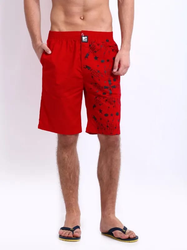Crusoe Men Red Printed Get Away Boxers R09