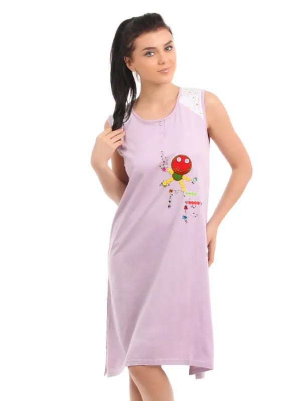 Red Rose Women Lavender Nightdress