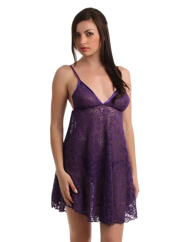 Red Rose Women Purple Nightdress