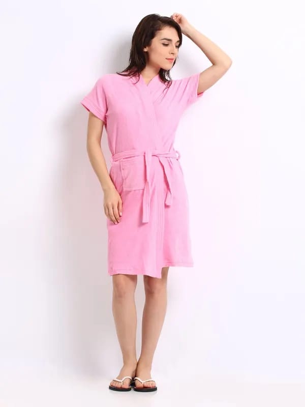Red Rose Women Pink Bath Robe