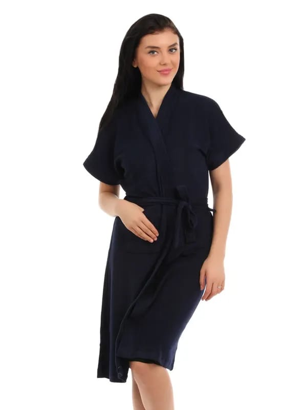 Red Rose Women Navy Blue Bath Robes