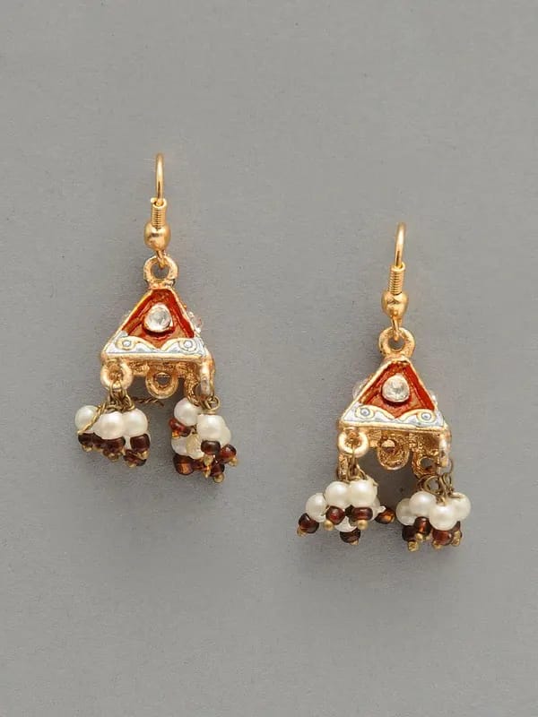 Adrika Women Red & White Earrings