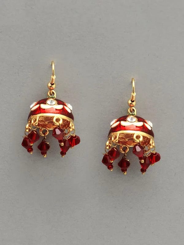 Adrika Women Red & Gold Earrings
