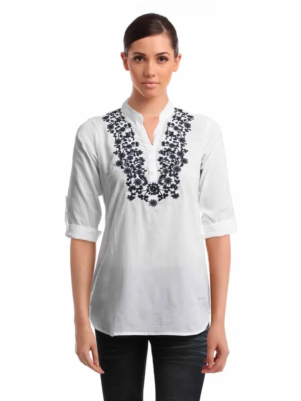 Mumbai Slang Women White Kurti