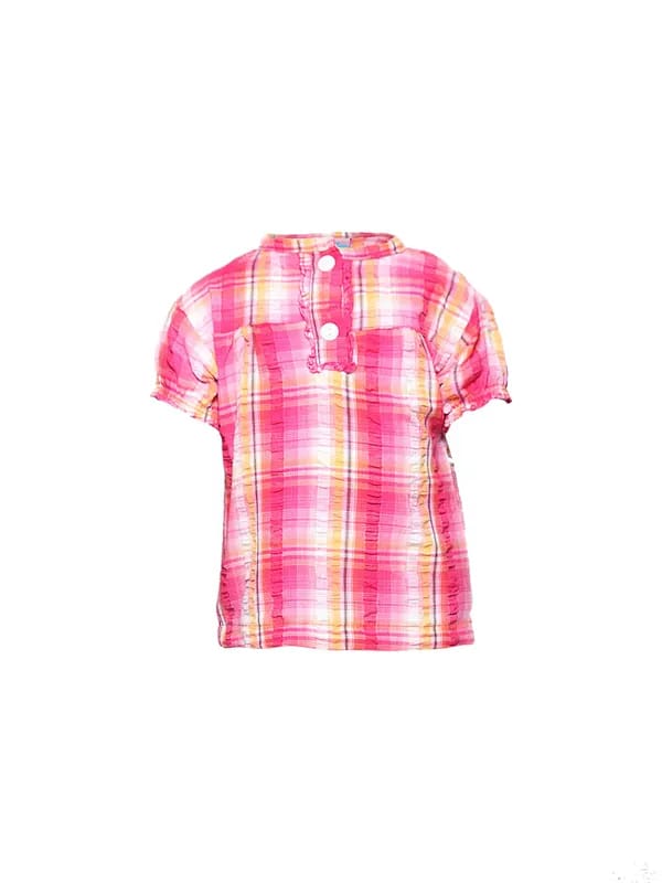 Ant Kids Girl's Pink White Check Top Kidswear