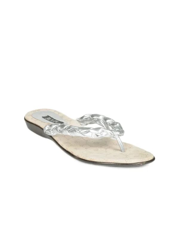 Rocia Women Silver Flats