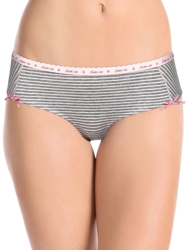 Garfield Women Grey Melange Striped Hipster Briefs GFA12-005