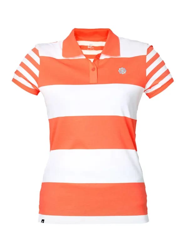 Nike Women's Striped Polo Orange T-shirt