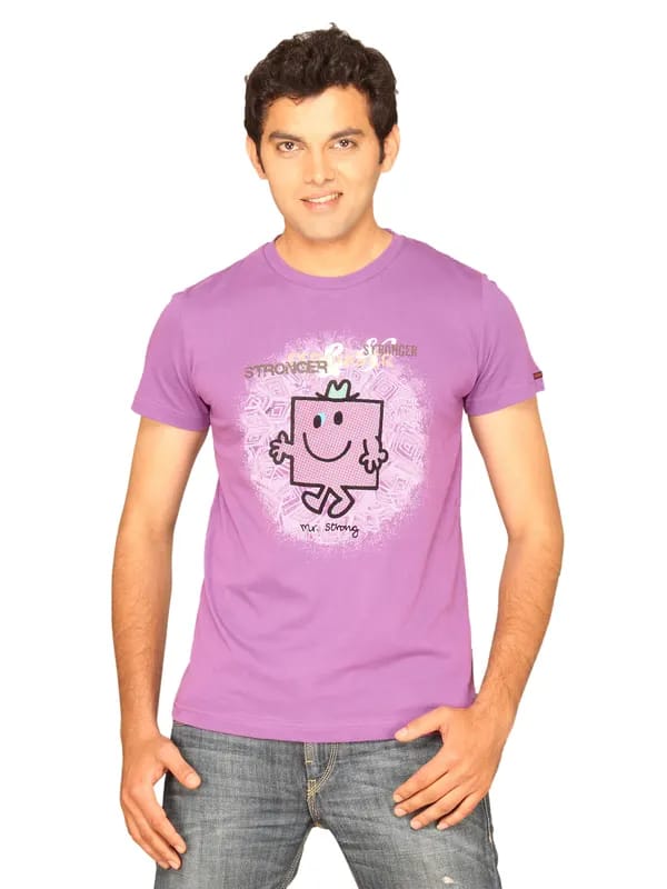 Mr.Men Men's Strong Light Purple T-shirt