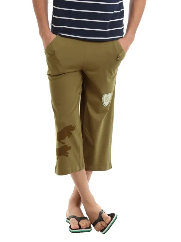 Do u speak green Men Brown 3/4th Pant
