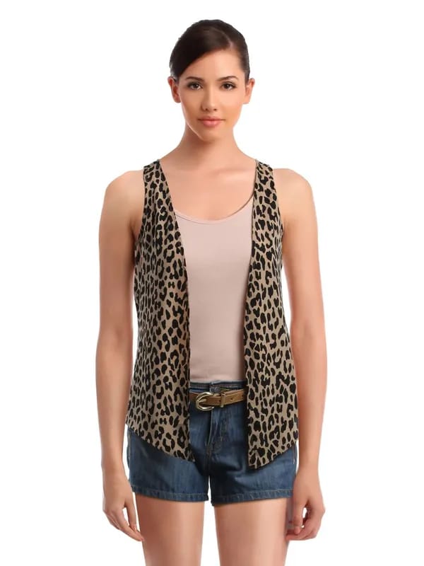 Femella Women Black & Beige Shrug