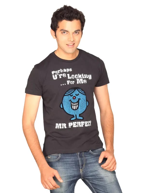 Mr.Men Men's Mr.Perfect Black T-shirt