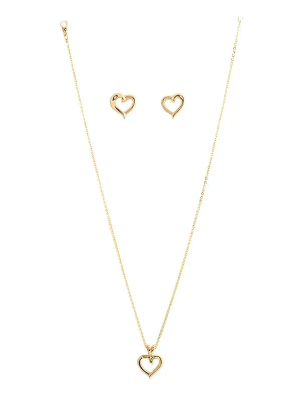 Estelle Women Gold Earring & Pendant Set