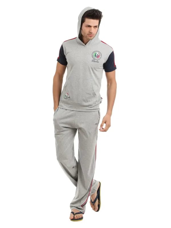 SDL by Sweet Dreams Men Grey Pyjama Set