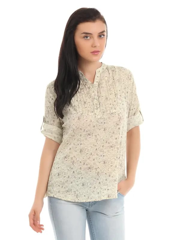 Mumbai Slang Women Cream Kurti