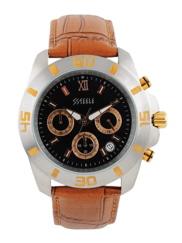 Maxima Men Black Dial Chronograph Watch