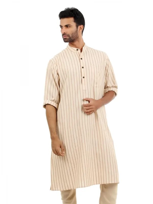 Fabindia Men Beige Kurta