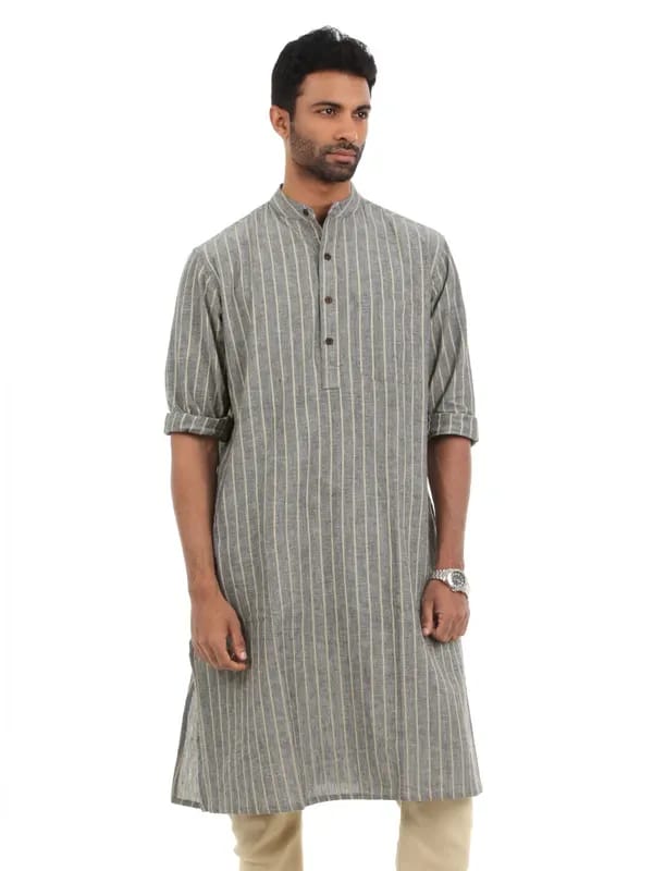 Fabindia Men Grey Kurta