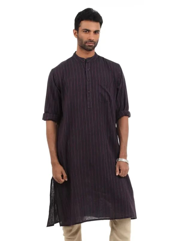 Fabindia Men Navy Blue Kurta