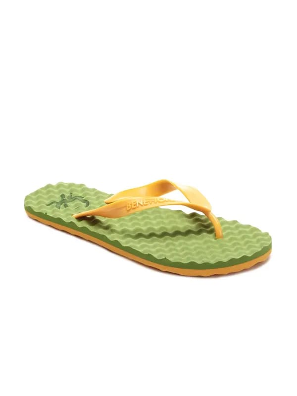 United Colors of Benetton Men Green Flip Flops