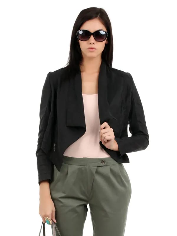 Elle Women Black Jacket