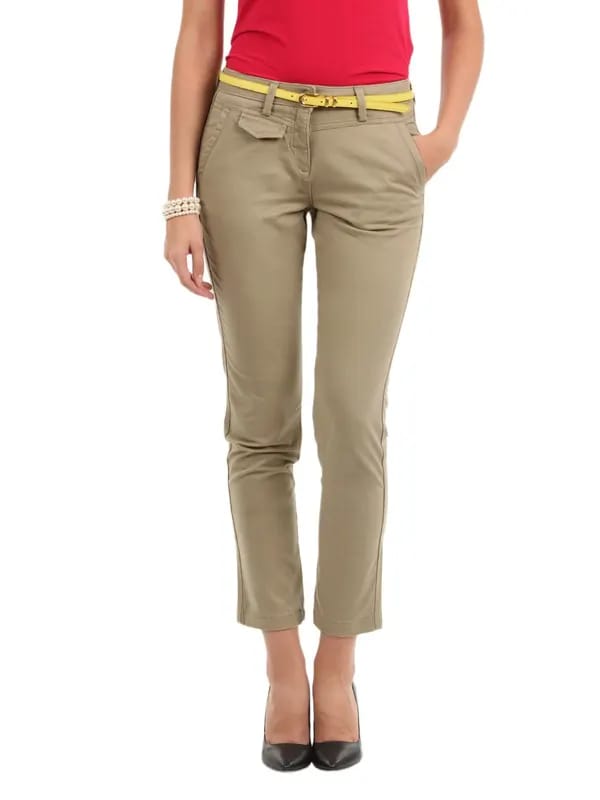 Elle Women Khaki Trousers